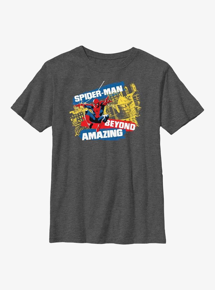 Marvel Spider-Man Beyond Amazing City Swing Youth T-Shirt