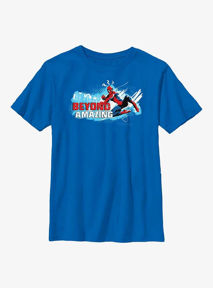 Marvel Spider-Man Beyond Amazing Swing Pose Youth T-Shirt