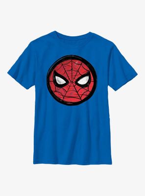 Marvel Spider-Man Sketched Mask Icon Youth T-Shirt