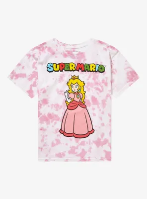 Nintendo Super Mario Bros. Princess Peach Portrait Youth Tie-Dye T-Shirt - BoxLunch Exclusive