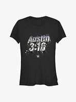 WWE Stone Cold Steve Austin 3:16 Shattered Logo Girls T-Shirt