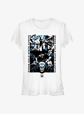 WWE Stone Cold Steve Austin Collage Girls T-Shirt