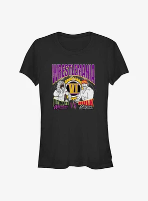 WWE Wrestlemania 6 Ultimate Warrior vs. Hulk Hogan Retro Girls T-Shirt
