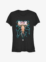 WWE The Rock Lightning Bull Skull Logo Girls T-Shirt