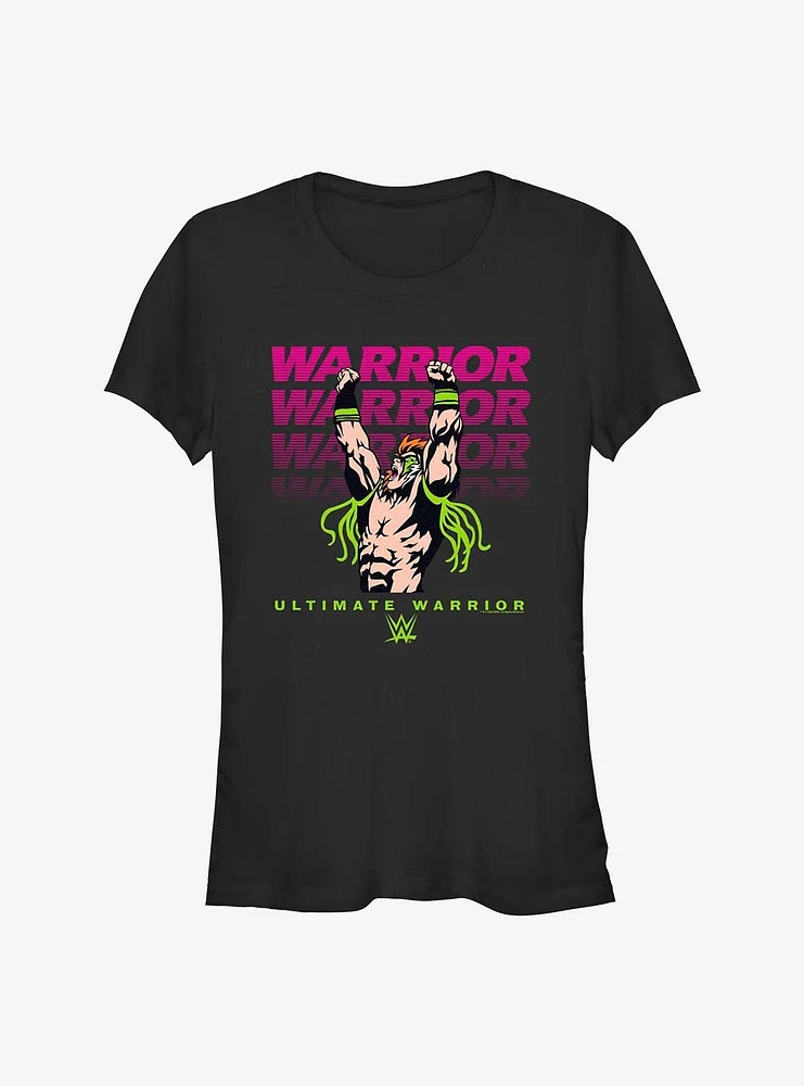 WWE Ultimate Warrior Name Stack Girls T-Shirt