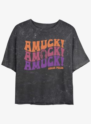 Disney Hocus Pocus Amuck, Amuck! Mineral Wash Womens Crop T-Shirt