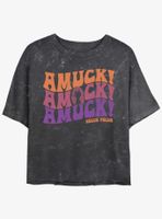 Disney Hocus Pocus Amuck, Amuck! Mineral Wash Womens Crop T-Shirt