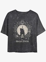Disney Hocus Pocus Black Flame Mineral Wash Womens Crop T-Shirt