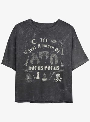 Disney Hocus Pocus Sanderson Sisters A Bunch of Mineral Wash Womens Crop T-Shirt