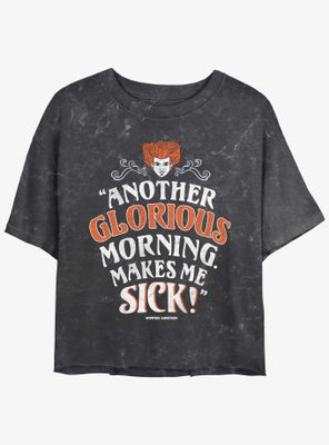 Disney Hocus Pocus Winnie Another Glorious Morning Mineral Wash Womens Crop T-Shirt