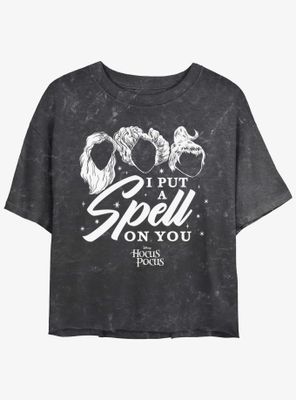 Disney Hocus Pocus Sanderson Sisters I Put A Spell On You Mineral Wash Womens Crop T-Shirt