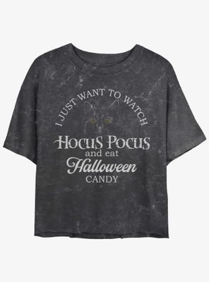 Disney Hocus Pocus Watch and Eat Candy Mineral Wash Womens Crop T-Shirt