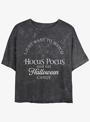 Disney Hocus Pocus Watch and Eat Candy Mineral Wash Womens Crop T-Shirt