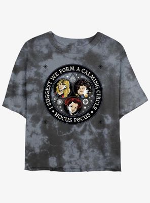 Disney Hocus Pocus Sanderson Sisters Calming Circle Tie-Dye Womens Crop T-Shirt