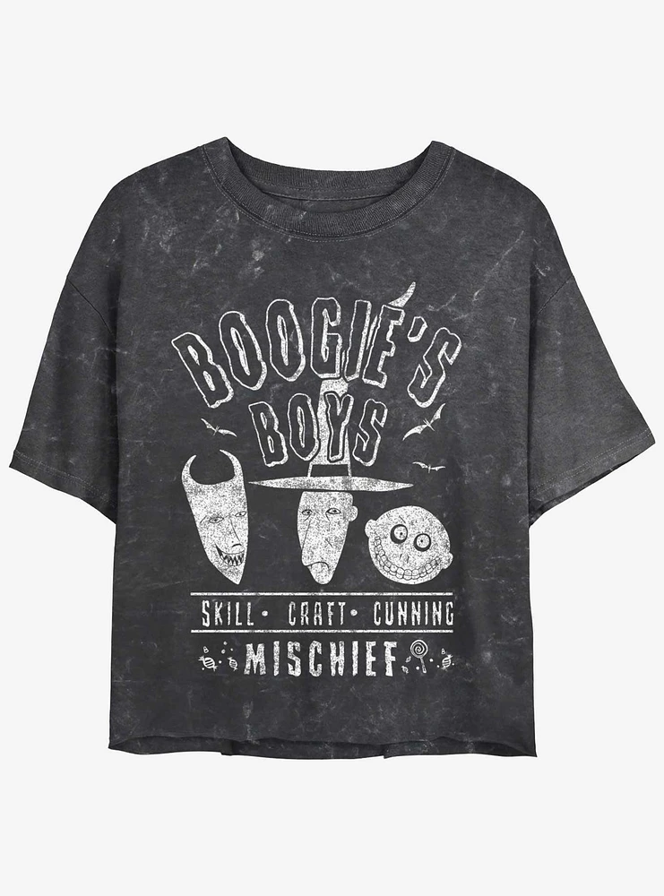 Disney The Nightmare Before Christmas Boogie's Boys Mineral Wash Womens Crop T-Shirt