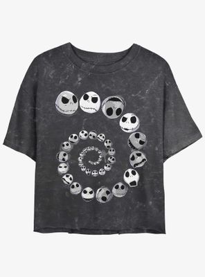 Disney The Nightmare Before Christmas Jack Emotions Spiraling Mineral Wash Womens Crop T-Shirt