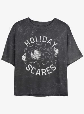 Disney The Nightmare Before Christmas Holiday Scares Vampire Teddy Mineral Wash Womens Crop T-Shirt