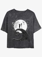 Disney The Nightmare Before Christmas Jack and Sally Meant To Be Mineral Wash Womens Crop T-Shirt