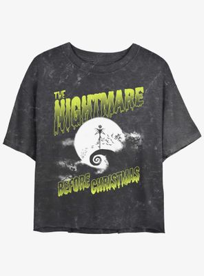 Disney The Nightmare Before Christmas Moonlit Jack Skellington Mineral Wash Womens Crop T-Shirt