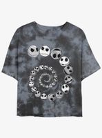 Disney The Nightmare Before Christmas Jack Emotions Spiraling Tie-Dye Womens Crop T-Shirt