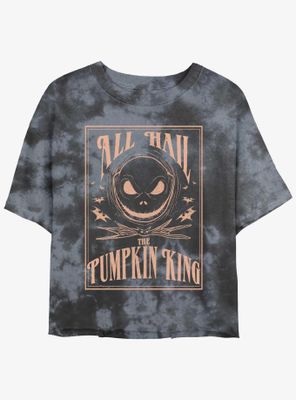 Disney The Nightmare Before Christmas Hail Jack Pumpkin King Tie-Dye Womens Crop T-Shirt