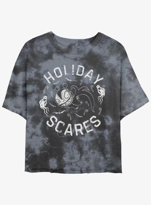 Disney The Nightmare Before Christmas Holiday Scares Vampire Teddy Tie-Dye Womens Crop T-Shirt