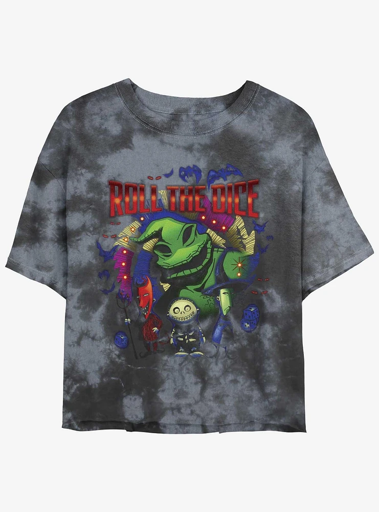 Disney The Nightmare Before Christmas Oogie Boogie Dice Tie-Dye Womens Crop T-Shirt