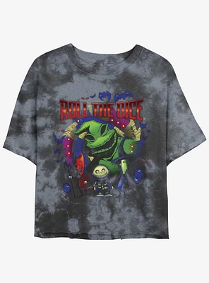 Disney The Nightmare Before Christmas Oogie Boogie Dice Tie-Dye Womens Crop T-Shirt