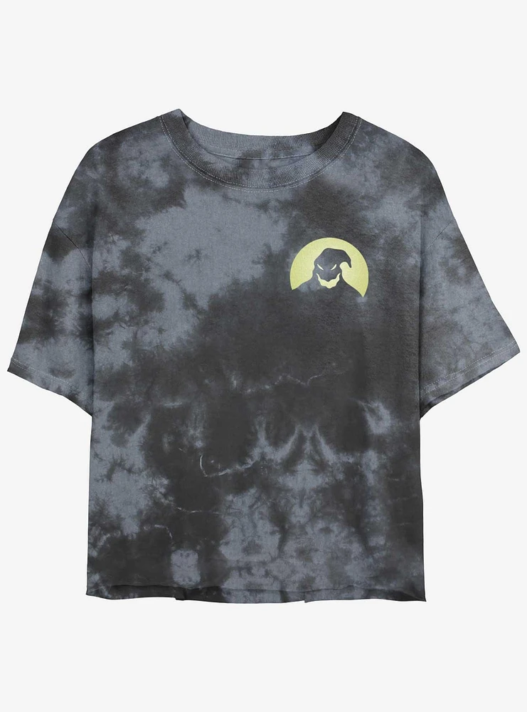 Disney The Nightmare Before Christmas Oogie Boogie Pocket Tie-Dye Womens Crop T-Shirt