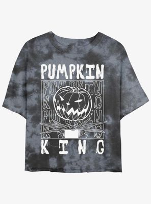 Disney The Nightmare Before Christmas Jack Pumpkin King Tie-Dye Womens Crop T-Shirt