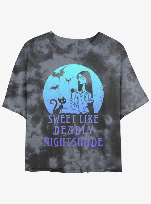 Boxlunch Disney The Nightmare Before Christmas Sally Sweet Like Deadly  Nightshade Tie-Dye Womens Crop T-Shirt