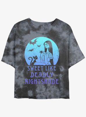 Disney The Nightmare Before Christmas Sally Sweet Like Deadly Nightshade Tie-Dye Womens Crop T-Shirt