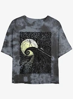 Disney The Nightmare Before Christmas Jack On Spiral Hill Tie-Dye Womens Crop T-Shirt