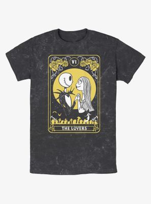 Disney The Nightmare Before Christmas Lovers Tarot Card Mineral Wash T-Shirt
