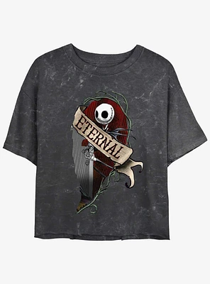 Disney The Nightmare Before Christmas Jack Eternally Mineral Wash Womens Crop T-Shirt
