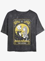 Disney The Nightmare Before Christmas Lovers Tarot Card Mineral Wash Womens Crop T-Shirt