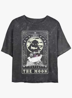 Disney The Nightmare Before Christmas Moon Tarot Card Mineral Wash Womens Crop T-Shirt