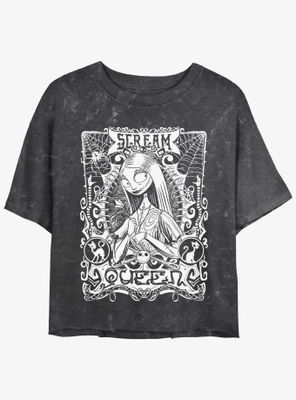 Disney The Nightmare Before Christmas Sally Scream Queen Mineral Wash Womens Crop T-Shirt
