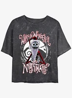 Disney The Nightmare Before Christmas Santa Jack Wonderful Mineral Wash Womens Crop T-Shirt