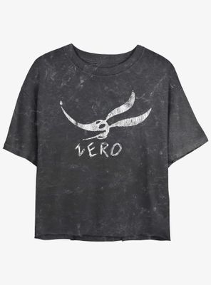 Disney The Nightmare Before Christmas Zero Face Mineral Wash Womens Crop T-Shirt