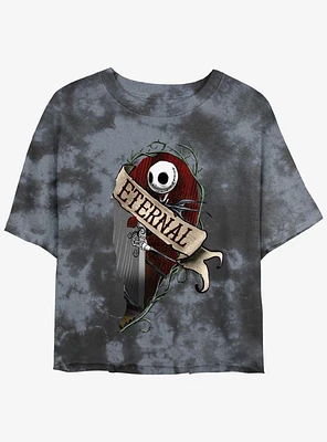 Disney The Nightmare Before Christmas Jack Eternally Tie-Dye Womens Crop T-Shirt