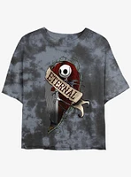 Disney The Nightmare Before Christmas Jack Eternally Tie-Dye Womens Crop T-Shirt