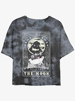 Disney The Nightmare Before Christmas Moon Tarot Card Tie-Dye Womens Crop T-Shirt