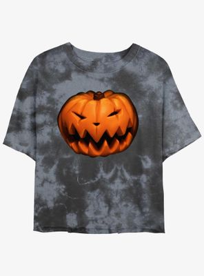 Disney The Nightmare Before Christmas Pumpkin King Tie-Dye Womens Crop T-Shirt