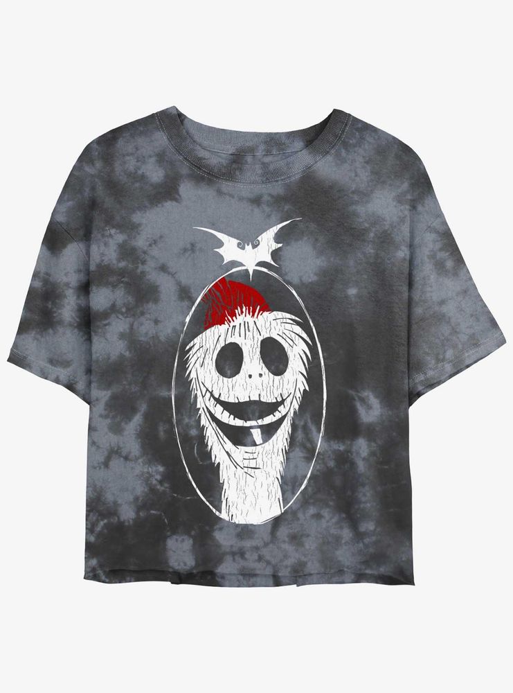 Disney The Nightmare Before Christmas Santa Jack Tie-Dye Womens Crop T-Shirt