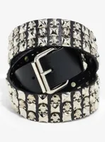 Skulls & Crossbones Three Row Pyramid Stud Belt