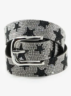 Faux Suede Star Bling Belt