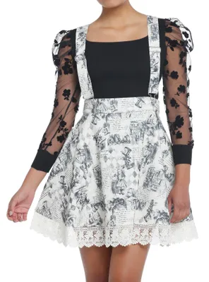 Thorn & Fable Through The Looking Glass Art Suspender Skirt