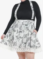 Thorn & Fable Through The looking Glass Art Suspender Skirt Plus