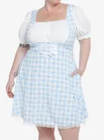 Sweet Society Blue & White Gingham Corset Dress Plus